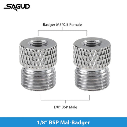 SAUGD 9PCS Airbrush Adapter Fitting Replacement Kit – Coupling Connectors for Compressor & Airbrush Hose