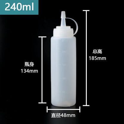 Large Squeeze Condiment Bottles with Nozzles – Ketchup, BBQ Sauce, Olive Oil Dispenser Bottles for Kitchen Use
