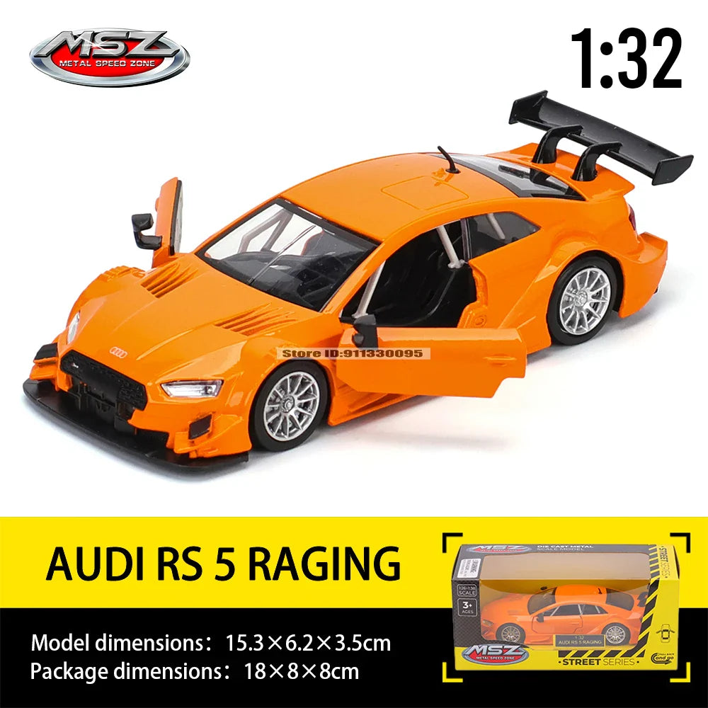 MSZ 1:32 Die-Cast Car Model — Porsche 911 GT3 RS, Audi, BMW & Nissan Alloy Toy Collectible, Decorative Gift for Kids & Adults