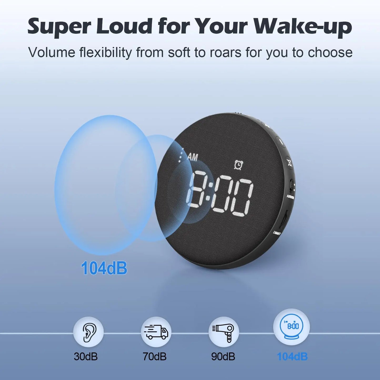 Awakening Vibrating Alarm Clock – Loud Bed Shaker for Heavy Sleepers & Hearing Impaired, Wireless Magnetic Charging