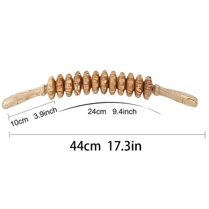 Curved Wooden Cellulite Roller – Body Shaping Massage Tool for Stomach & Lymphatic Drainage Therapy