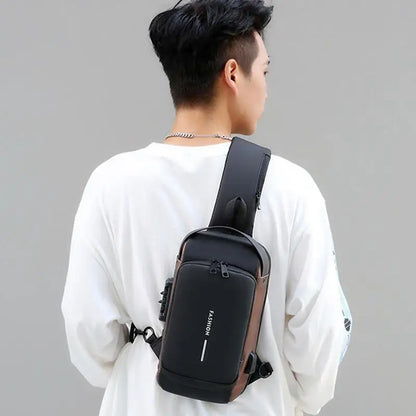 Newest Men's Anti-Theft Chest Bag - Shoulder Crossbody with USB Charging, School, Short Trip, Messenger, and Gym Sports Pack