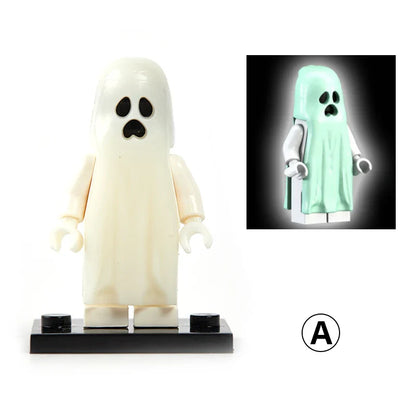 Halloween Horror Building Blocks – Luminous Smiling & Crying Ghost Action Figure Toy for Kids