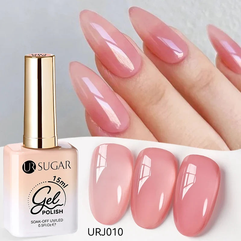 UR SUGAR 15ml Jelly Gel Polish - Milky White Translucent UV Soak Off Nail Art Varnish