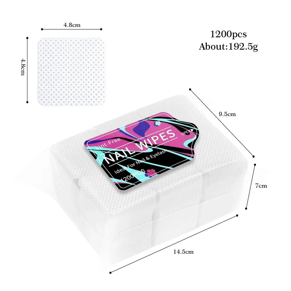 1080-Piece Nail Art Wipes - Lint-Free Cotton Pads for Gel Polish, Eyelash Glue & Beauty Cleaning