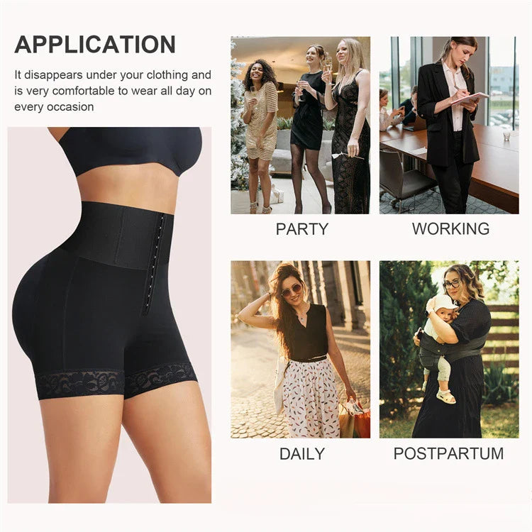 Women’s High Waist Body Shaper Panties — Butt Lifter Slimming Shapewear BBL Shorts with Tummy Control
