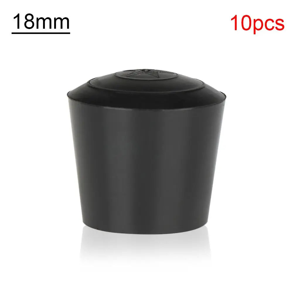 10pcs Black Round Chair Leg Caps - Non-Slip Rubber Furniture Foot Covers & Floor Protector Pads
