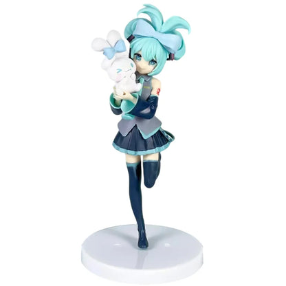20CM Anime Hatsune Miku x Cinnamoroll Figure – Collectible Decorative Model, Kawaii Gift for Kids