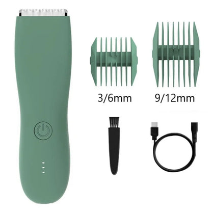 Men’s Body Hair Trimmer – Waterproof Electric Razor with Replaceable Ceramic Blade for Groin & Pubic Grooming