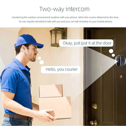 3MP Smart Life Tuya WiFi Doorbell – 1080P Eye Peephole Camera, 5000mAh Battery, PIR Motion Detector, IR, Alexa & Google Compatible