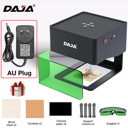 DAJA DJ6 Mini Portable Laser Engraver – DIY Bluetooth CNC Engraving Machine for Wood, Leather, Plastic, Paper & Metal Dog Tags, Logo Printing Tool