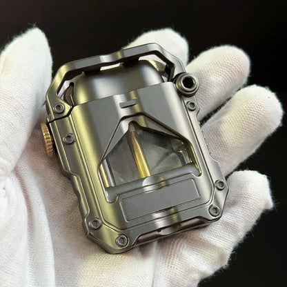 Creative LED Metal Kerosene Lighter : Cool Mechanical Design, Personalized High-Looking Gift for Men