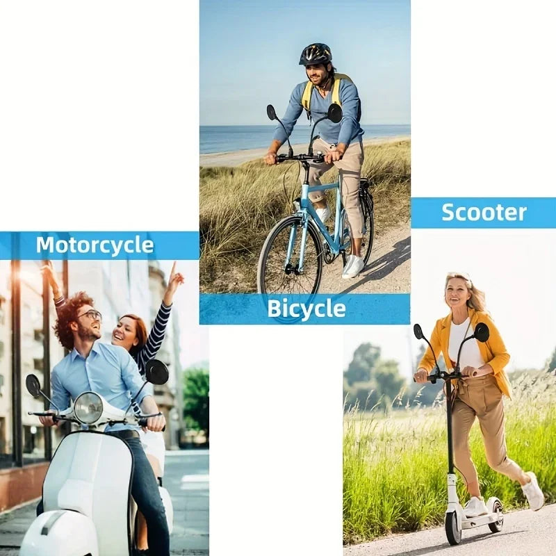 360° Rotatable Bicycle Rearview Handlebar Mirrors – Adjustable Bendable Hose for Mountain Bikes & Motorcycles