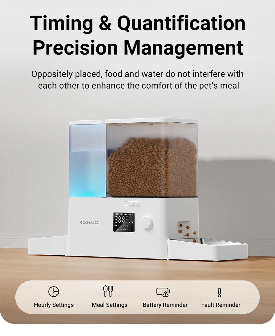 ROJECO 2-in-1 Automatic Pet Feeder & Water Fountain – 8.5L Dog Food Dispenser
