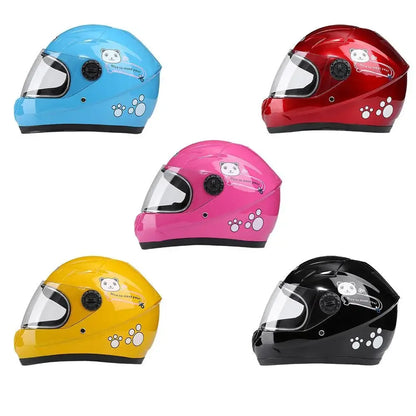 New Cute Children’s Full Face Helmet – Safety Bike & Motorcycle Helmet for Kids, Adjustable for Outdoor Sports, Four Seasons Protection