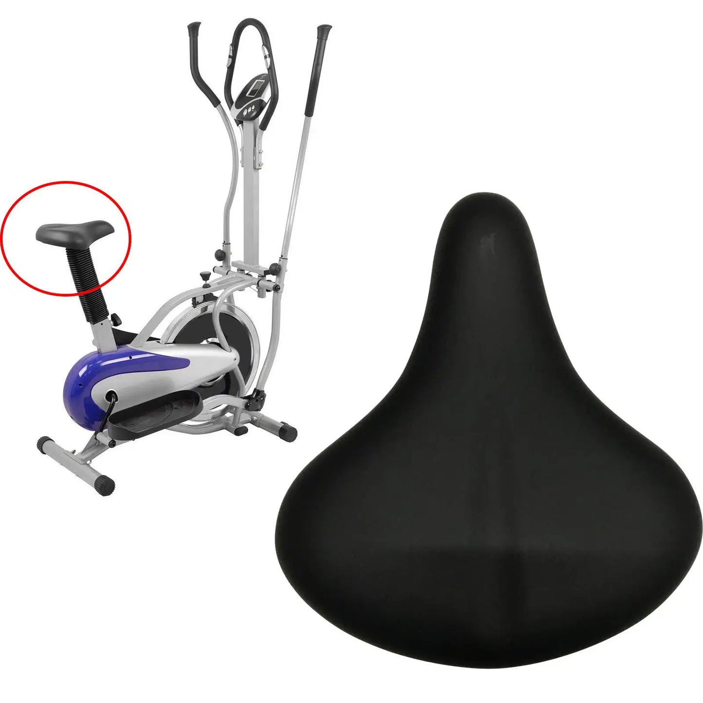 Universal Padded Waterproof Bike Seat – Comfortable Foam Cushion for Exercise & Stationary Bikes