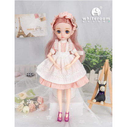 Slim 26cm BJD Doll for Girls – 13 Movable Joints with Princess Outfit, Blue Eyes & Eyelash Accessories