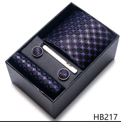 Men’s Tie and Pocket Square Gift Set – 2023 Mixed Colors Paisley Necktie in Box, Wedding Suit Accessory