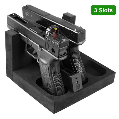 3/4/6 Slot Foam Gun Rack - Universal Pistol Holder for Glock, Handgun Display Stand & Gun Safe Organizer