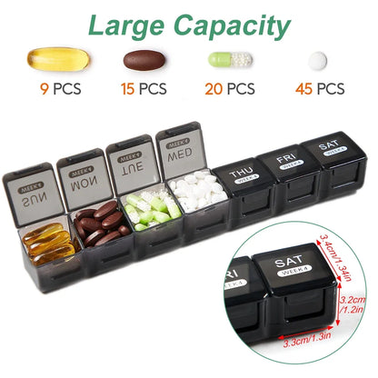 Monthly Pill Organizer – 28-Day Moisture-Resistant Case with Dust-Proof Box for Pills, Vitamins, and Fish Oil