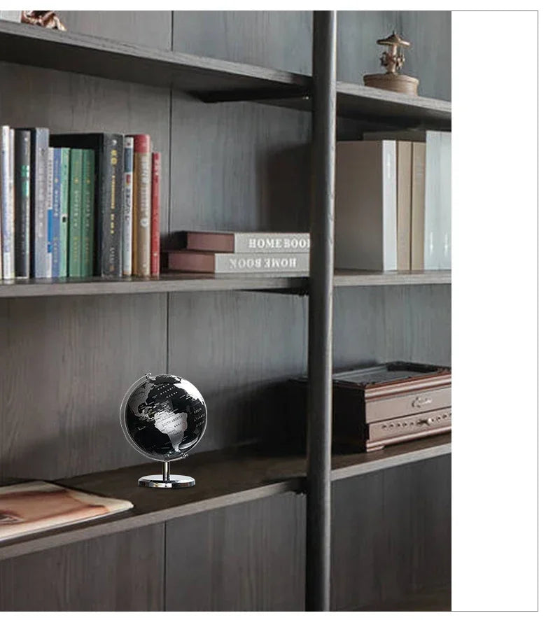 Rotating World Globe with Metal Base – Educational Geography Globe for Children, Classroom Learning Stand
