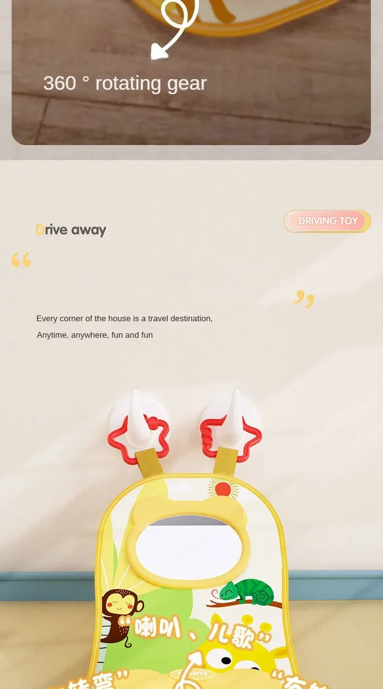 Kids Electric Copilot Steering Wheel Toy – Musical Simulated Driving Car Seat Educational Sound Toy