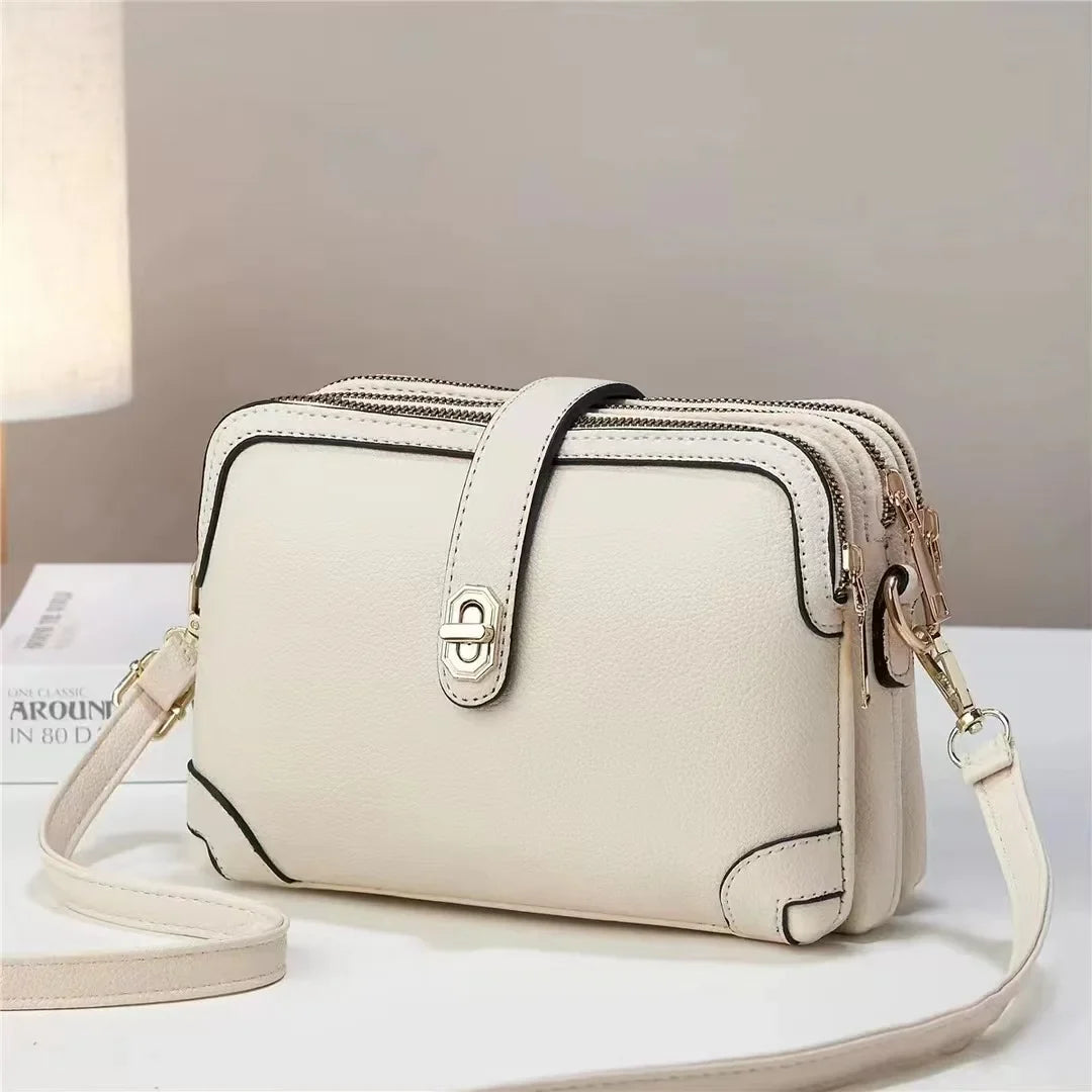 PU Leather Small Square Crossbody Bag - Elegant Casual Shoulder Handbag for Women