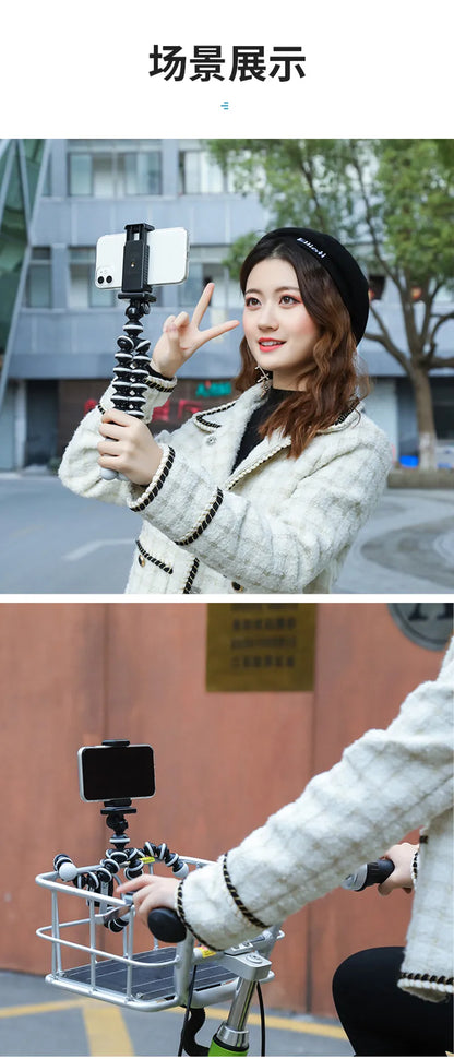 Octopus Flexible Tripod Stand for Smartphone & DSLR Camera – Foldable Desktop Tripod in 4 Sizes