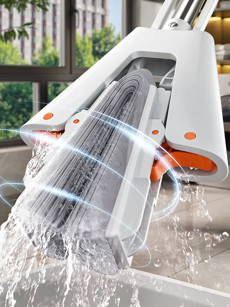 Self-Draining Collodion Squeeze Mop - Versatile Spin Mop for Wood Floors, Tiles, Walls, and Ceilings Cleaning