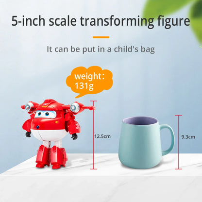 Super Wings 5-Inch Transforming Airplane Robot Figures – Jett, Dizzy & Donnie Deformation Action Toys for Kids Gift & Play