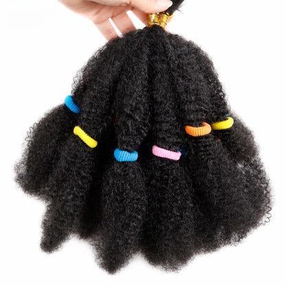Afro Kinky Bulk Crochet Braiding Hair - Short 12" Synthetic Hair Extensions for African American Women