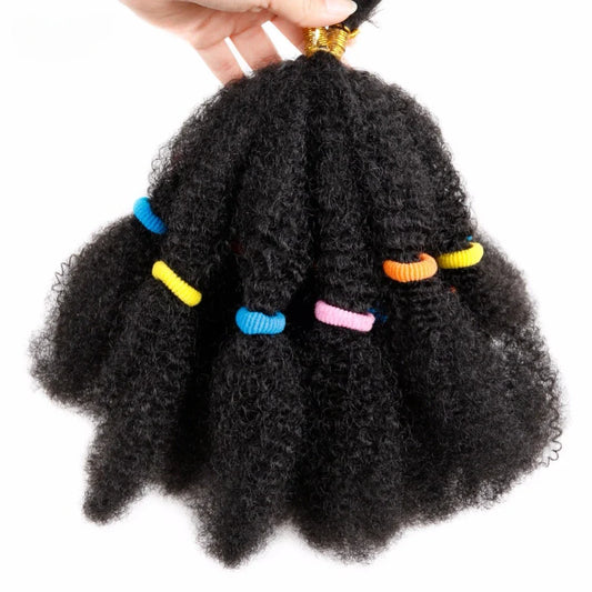 Afro Kinky Bulk Crochet Braiding Hair - Short 12" Synthetic Hair Extensions for African American Women