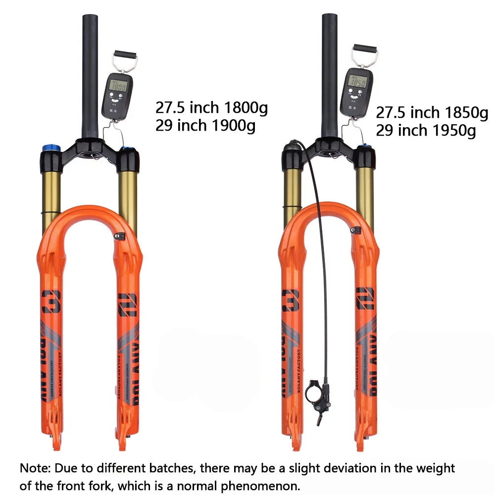 BOLANY Mountain Bike Fork – 29 Inch MTB Air Suspension, Shock Absorbing Fork for Downhill & MTB Bikes