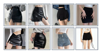 Sexy Black PU High-Waisted Shorts – Faux Leather Y2K Summer Shorts for Women
