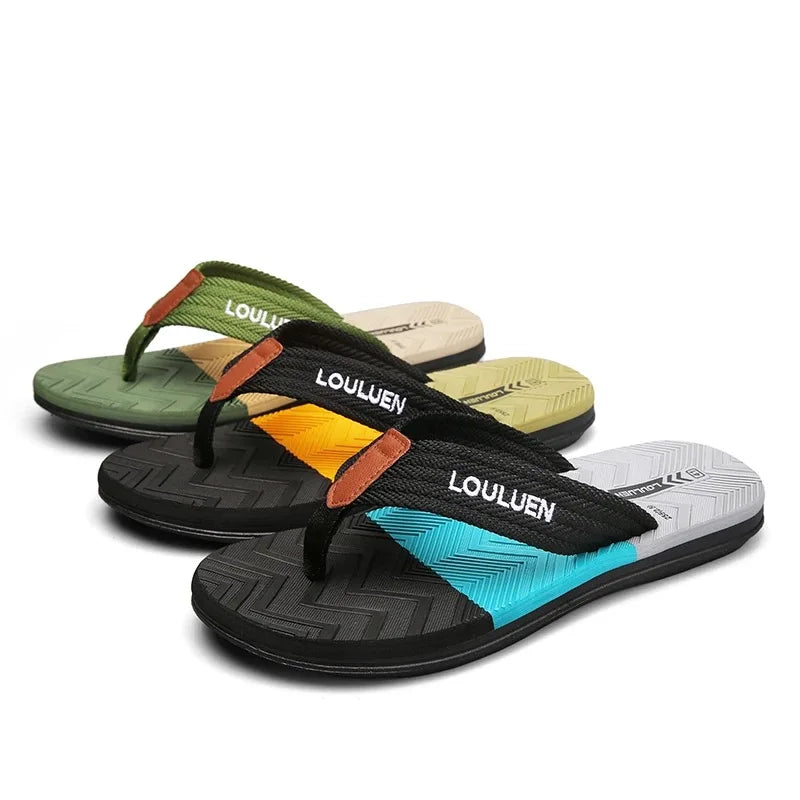 2023 Men’s Flip Flops – Trendy Anti-Skid Casual Beach Slides, Outdoor & Household Sandals