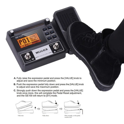 MOOER PE100 Portable Guitar Multi-Effects Processor – 39 Effects, 40 Drum Patterns & 10 Tempo Options