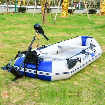1.75~3.3m Inflatable Boat with Electric Motor – Fishing, Drift Canoeing & River Water Sports for 1-5 Persons