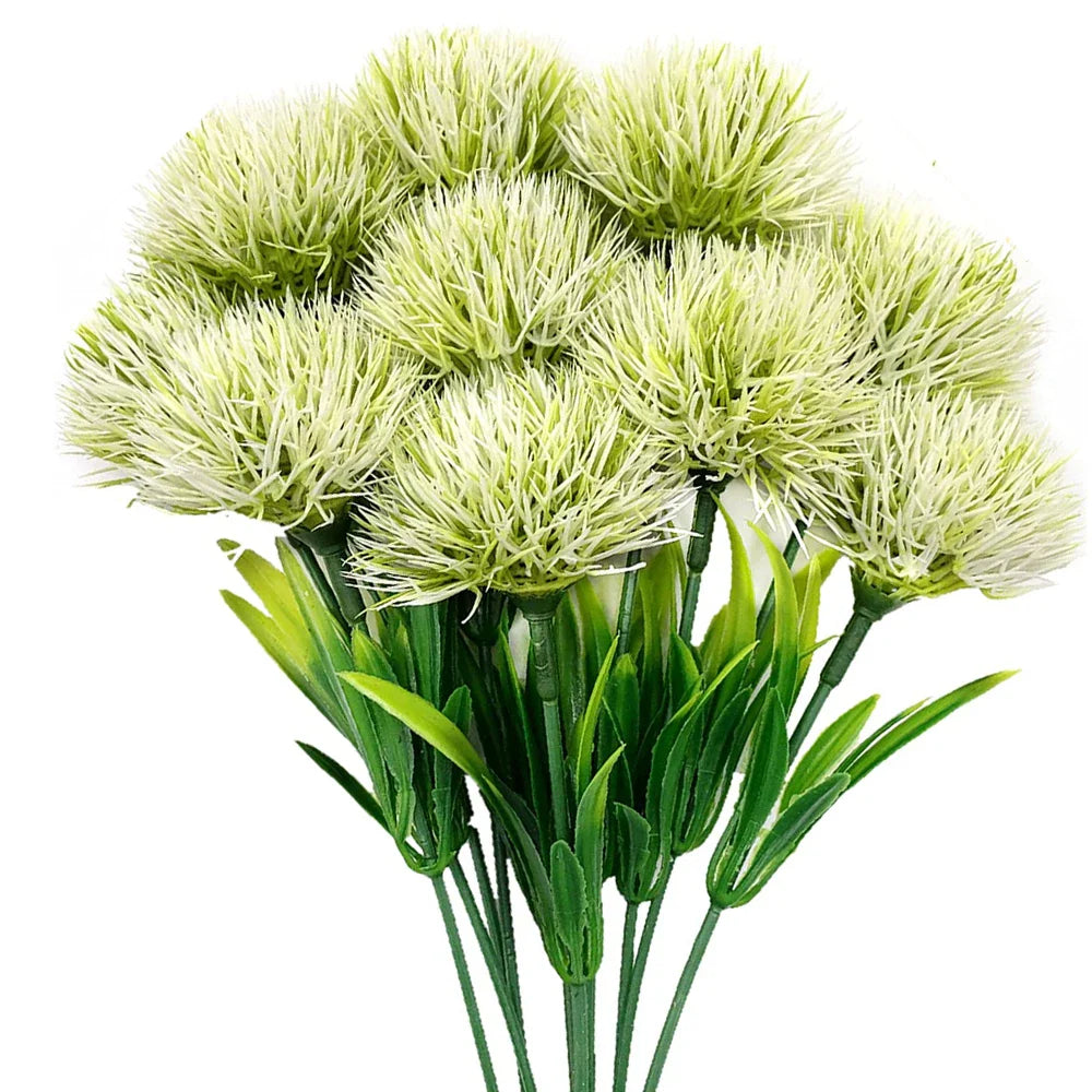 10PCS Artificial Dandelion Flower Bouquet – Mixed Plastic Fake Flowers for Wedding, Home, Party & DIY Table Decoration
