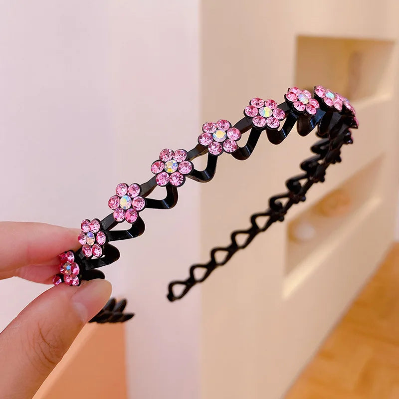 New Non-slip Rhinestone Headbands – Solid Wave Hairbands for Women & Girls, Bezel Fashion Hair Hoop, Boutique Hair Accessories