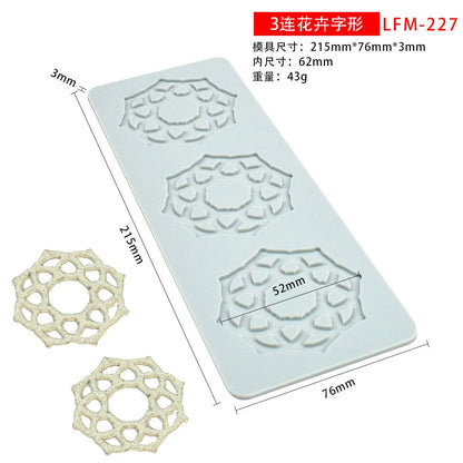Various Leaves & Geometric Flower Silicone Cake Lace Mold — Cake Decorating Border Tool for Baking