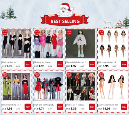 1/6 Doll Clothes Set — New Dress & Sweater Outfit for 30cm Xinyi FR ST BB Dolls, Doll House Accessories