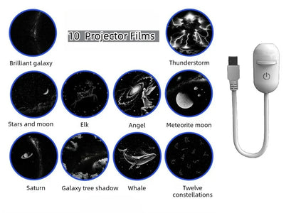 2-in-1 Mini Galaxy Star Projector Night Light – Starry Sky Ambient Bedroom Lamp for Sleep, Relaxation & Home Decoration