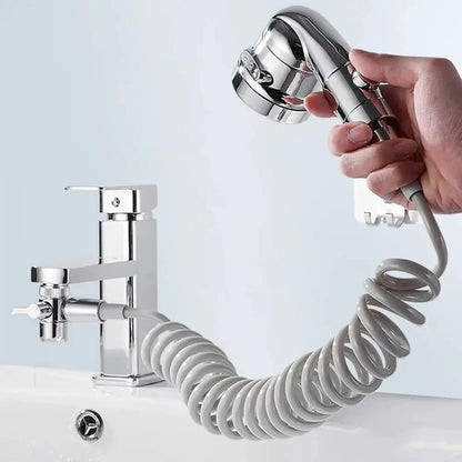 New Handheld Faucet Diverter Valve Set – Adjustable Shower Head Adapter for Home Bathroom & Kitchen Faucets