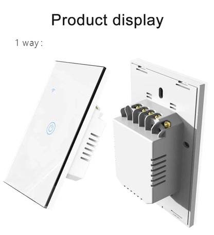 WiFi & Bluetooth Smart Touch Panel Switch - US Standard, 1/2/3/4 Way, Compatible with Tuya & Google Home