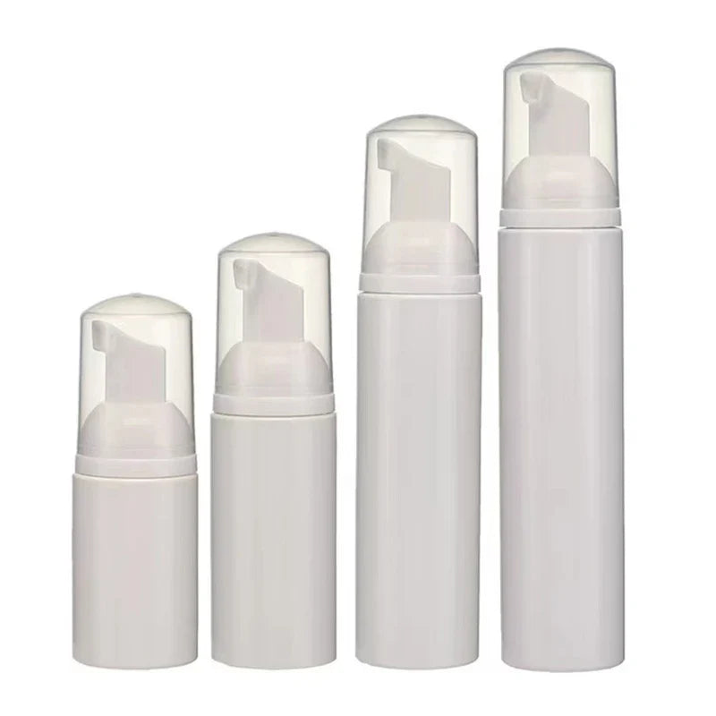 30 Pcs Plastic Foam Pump Bottles - 30ml/50ml/60ml/100ml Empty Face Cleaner & Cosmetic Dispensers, Refillable Soap & Hand Sanitizer Bottles