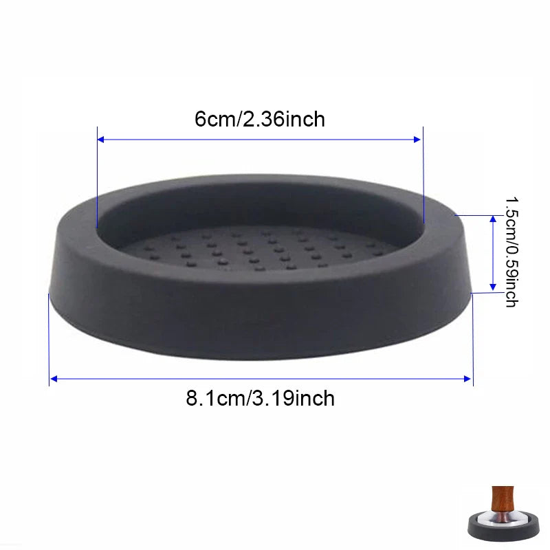 High Quality Silicone Espresso Tamper Mat – Slip-Resistant Rubber Corner Pad (No Tamper Included)