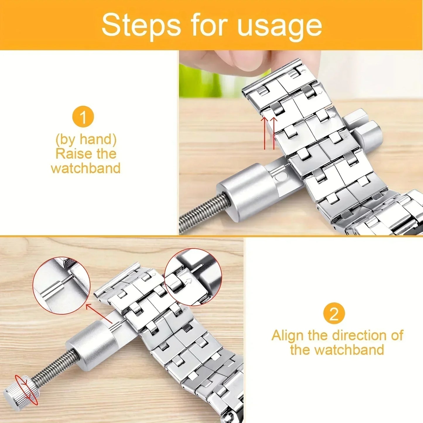 Watch Repair Tool Kit – Link Band Pin Remover & Adjuster Set for Professional Watchmaking
