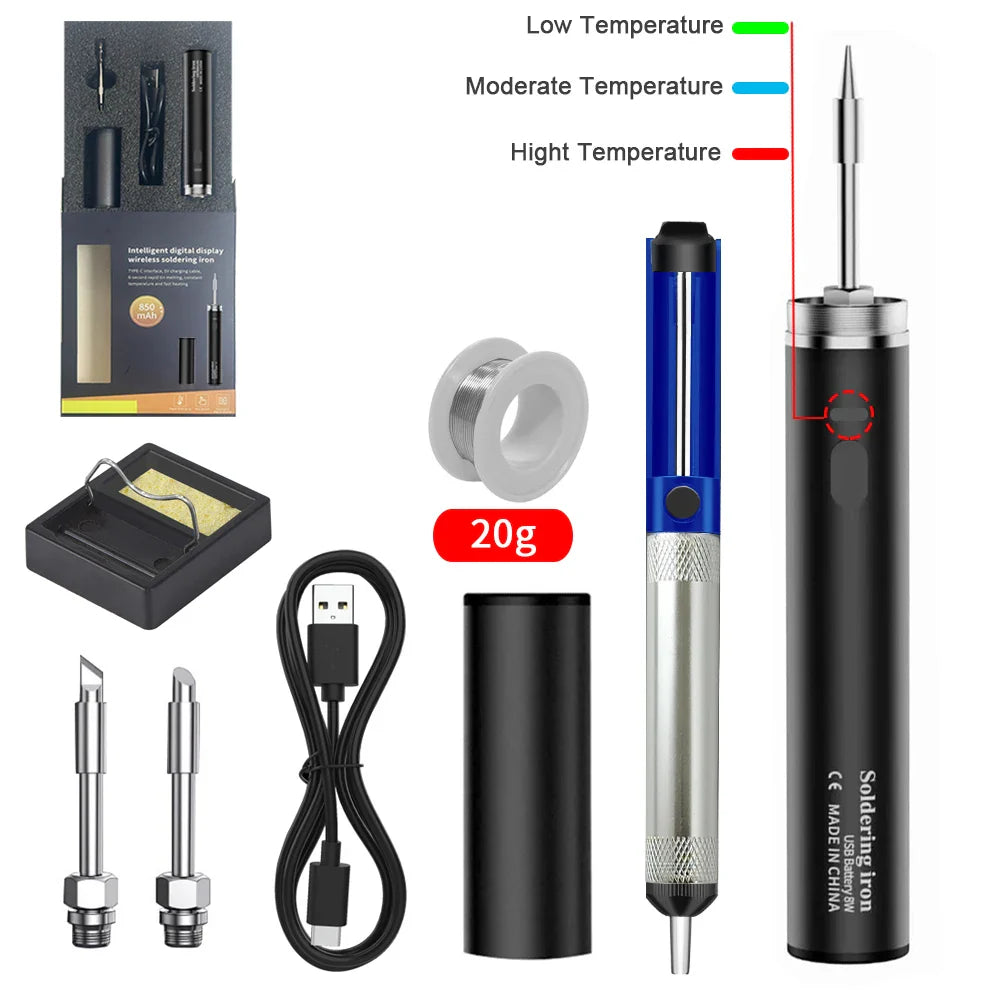 USB 5V 8W Portable Soldering Iron with Lithium Battery – Electric Welding Repair Tool for Electronics, DIY & Mobile Repair Work