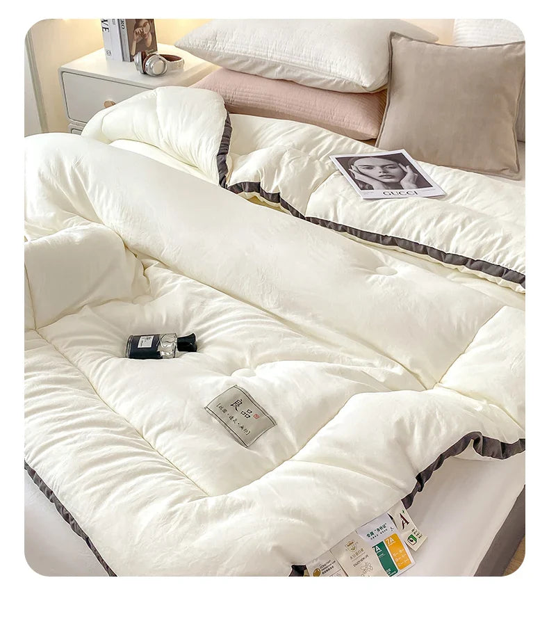 Soybean Fiber Cotton Quilt – All-Season Universal Winter, Spring & Autumn Comfort, Thickened & Warm Quilt Core