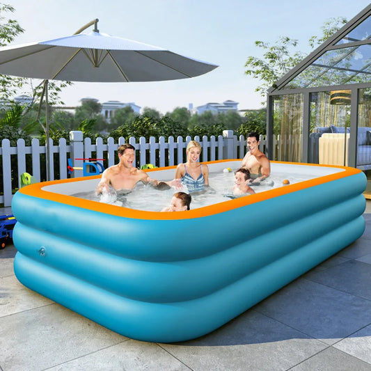 Inflatable Foldable Adult Swimming Pool – Outdoor Backyard Garden Family Pool for Summer Fun & Relaxation